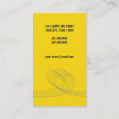 シンプルでモダンで黄色い気が狂った愛ハートのプロフィールカード 名刺 (裏面)