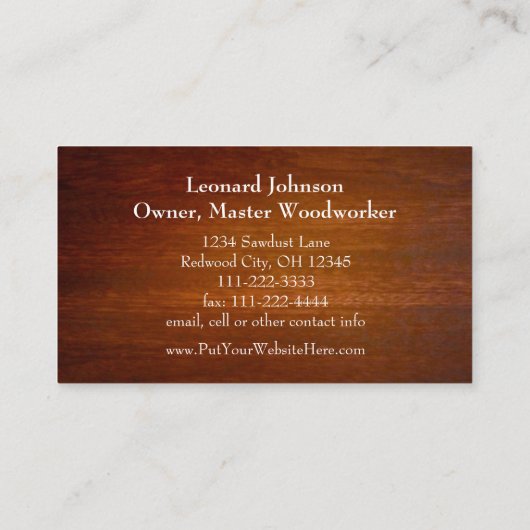 シンプルでモダンなさくらんぼの大工仕事の建築 名刺 (裏面)