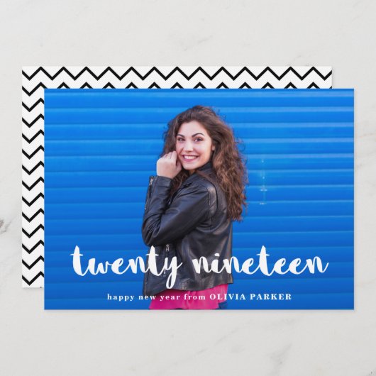 シンプルでモダンなタイポグラフィ| 20 19の写真 シーズンカード (正面/裏面)