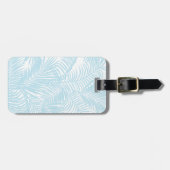 シンプルでモダンなパステル調の青い熱帯ヤシの木 ラゲッジタグ (正面横)