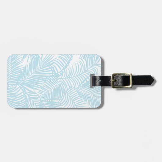 シンプルでモダンなパステル調の青い熱帯ヤシの木 ラゲッジタグ (正面横)