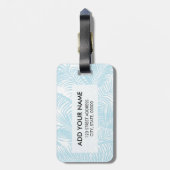 シンプルでモダンなパステル調の青い熱帯ヤシの木 ラゲッジタグ (裏面縦)