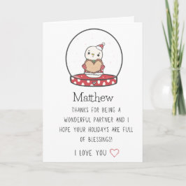 シンプルでモダンなパートナー名 メリークリスマス シーズンカード