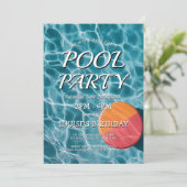 シンプルでモダンなプールパーティーの招待状 招待状 (スタンド正面)