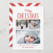 シンプルでモダンなメリークリスマスの写真のコラージュ シーズンカード (正面/裏面)