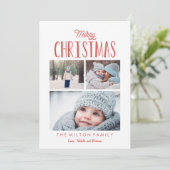 シンプルでモダンなメリークリスマスの写真のコラージュ シーズンカード (スタンド正面)