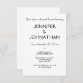 シンプルでモダンなリハーサルの夕食の招待状 招待状 (正面/裏面)