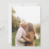 シンプルでモダンな写真付きSave the Date 招待状 (裏面)