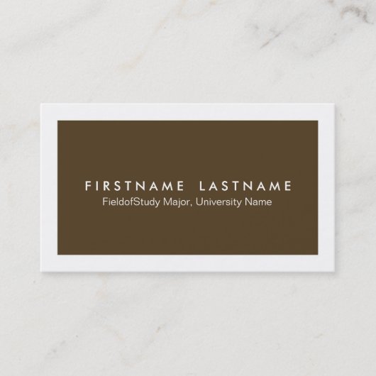 シンプルでモダンな学生の名刺 コーリングカード (正面)