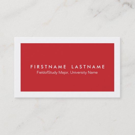 シンプルでモダンな学生の名刺 コーリングカード (正面)