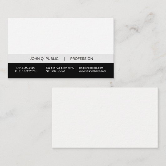 シンプルでモダンな専門の白黒の灰色のマット 名刺 (正面/裏面)