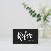 シンプルでモダンな手書きの原稿|の黒 紹介カード (スタンド正面)