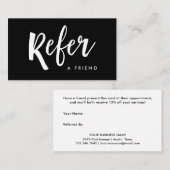 シンプルでモダンな手書きの原稿|の黒 紹介カード (正面/裏面)