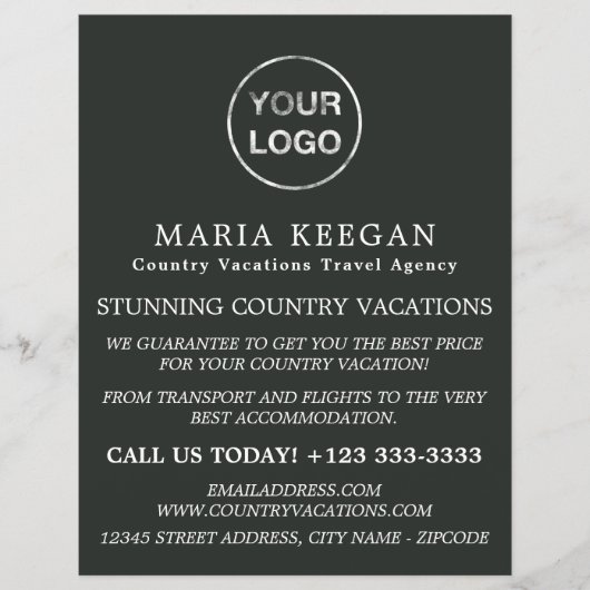 シンプルでモダンな旅行代理店の広告フライヤー チラシ (正面)