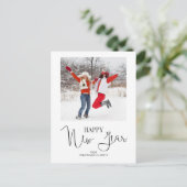 シンプルでモダンな明けましておめでとうの写真の郵便はがき シーズンポストカード (スタンド正面)