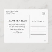 シンプルでモダンな明けましておめでとうの写真の郵便はがき シーズンポストカード (裏面)