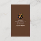 シンプルでモダンな木製の穀物のパネルの大工 名刺 (裏面)