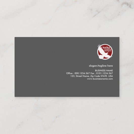 シンプルでモダンな灰色タブCEOの創設者 名刺 (裏面)