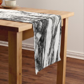 シンプルでモダンな白黒大理石の石 ショートテーブルランナー (インサイチュ)