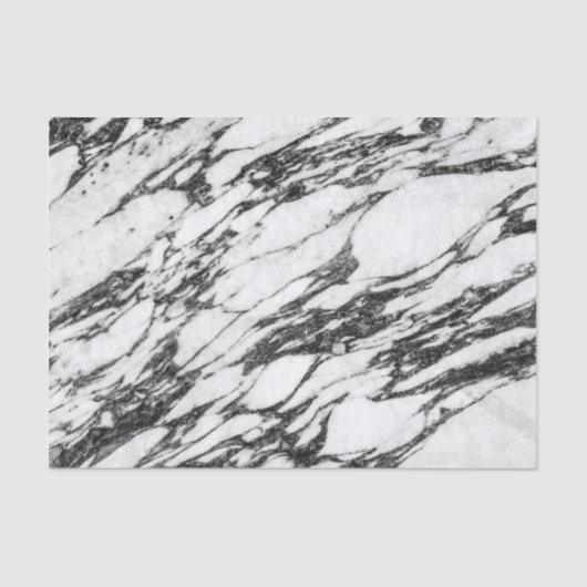 シンプルでモダンな白黒大理石の石 薄葉紙 (正面)
