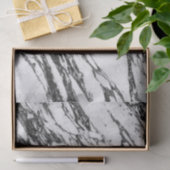 シンプルでモダンな白黒大理石の石 薄葉紙 (ギフト)