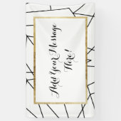 シンプルでモダンな白黒幾何学的なパターン 横断幕 (縦)