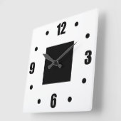 シンプルでモダンな白黒 スクエア壁時計 (傾斜)
