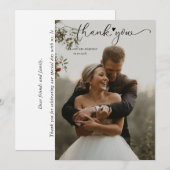 シンプルでモダンな結婚式のお礼メッセージ サンキューカード (正面/裏面)