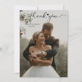 シンプルでモダンな結婚式のお礼メッセージ サンキューカード
