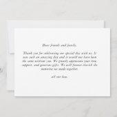 シンプルでモダンな結婚式のお礼 サンキューカード (裏面)