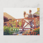 シンプルでモダンな結婚式の写真　感謝のポストカード ポストカード (正面)