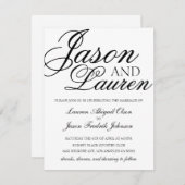 シンプルでモダンな結婚式招待状 招待状 (正面/裏面)