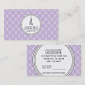 シンプルでモダンな美容師の美容師の紫色 予約カード (正面/裏面)