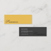 シンプルでモダンな金ゴールドの黒 スキニー名刺 (正面/裏面)