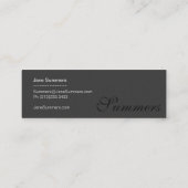 シンプルでモダンな金ゴールドの黒 スキニー名刺 (裏面)