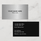 シンプルでモダンな金属一見 名刺 (正面/裏面)