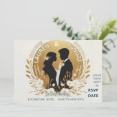 シンプルでユニークな結婚式のカード 招待状 (スタンド正面)