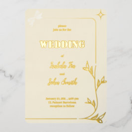 シンプルでロマンチックなデザイン 箔招待状