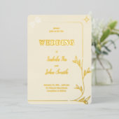 シンプルでロマンチックなデザイン 箔招待状 (立ち正面)