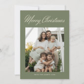 シンプルで上品なクリスマスの手書きフォントの1枚の写真 シーズンカード (正面)