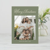 シンプルで上品なクリスマスの手書きフォントの1枚の写真 シーズンカード (スタンド正面)