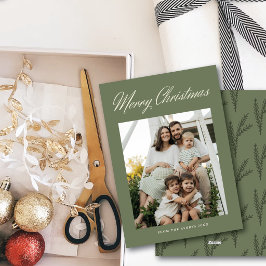 シンプルで上品なクリスマスの手書きフォントの1枚の写真 シーズンカード