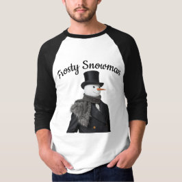 シンプルで上品なクリスマススノーマン Tシャツ