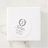 シンプルで上品なボタニカルリースの結婚式 フェイバータグ (インサイチュ)