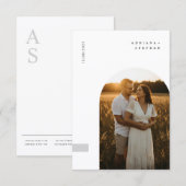 シンプルで上品なミニマリスト 結婚式 写真 招待状 (正面/裏面)