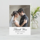シンプルで上品な写真の結婚式のお礼 サンキューカード (スタンド正面)