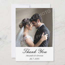 シンプルで上品な写真の結婚式のお礼 サンキューカード