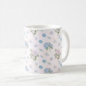 シンプルで上品な水彩アジサイの花 コーヒーマグカップ (正面右)