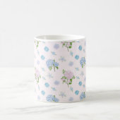 シンプルで上品な水彩アジサイの花 コーヒーマグカップ (中央)