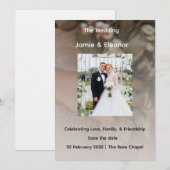 シンプルで上品な結婚式の招待状 招待状 (正面/裏面)